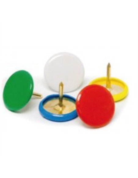 CAJA 50 CHINCHETAS COLORES SURTIDOS