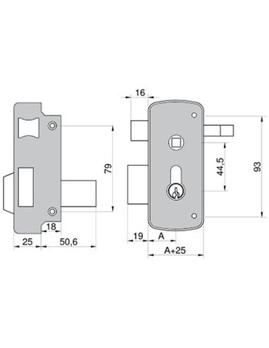 CERRADURA 2556BP-70-D B/PERFIL MCM