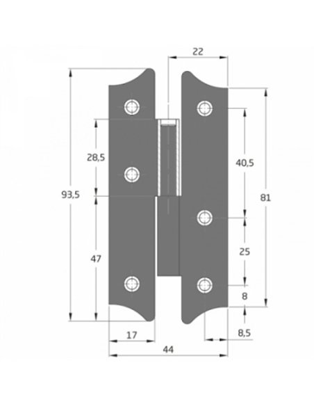CAJA 25 PERNIOS 395-4 IZQ BICROMATADO 94x44mm 273 AMIG