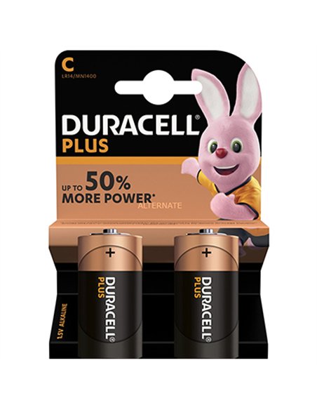 BLISTER 2 PILAS LR14 C ALKALINA DURACELL PLUS
