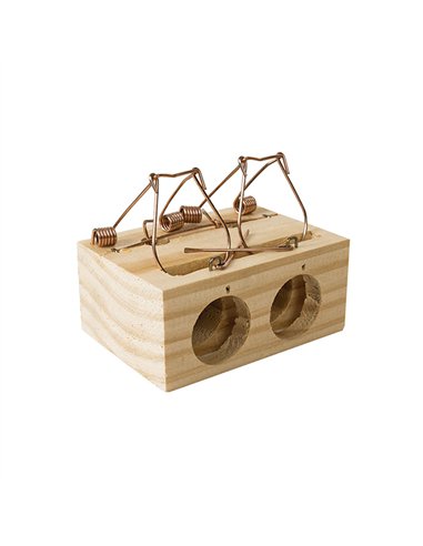 RATONERA MADERA 2 AGUJEROS PEQUEÑO 28mm