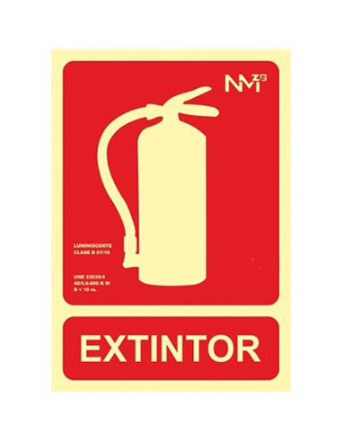 SEÑAL EXTINTOR PVC 210x297mm RD00101