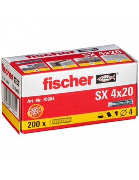 CAJA 200 TACOS FISCHER SX PLUS 4x20mm