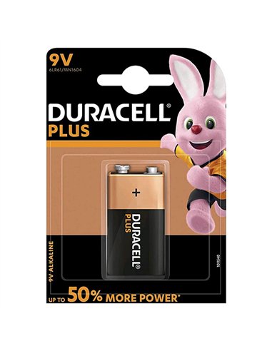 PILA 6LR61 9V ALKALINA DURACELL PLUS