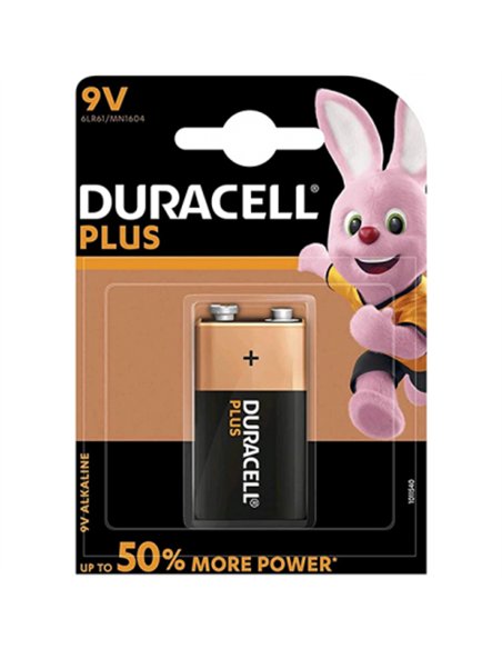 PILA 6LR61 9V ALKALINA DURACELL PLUS