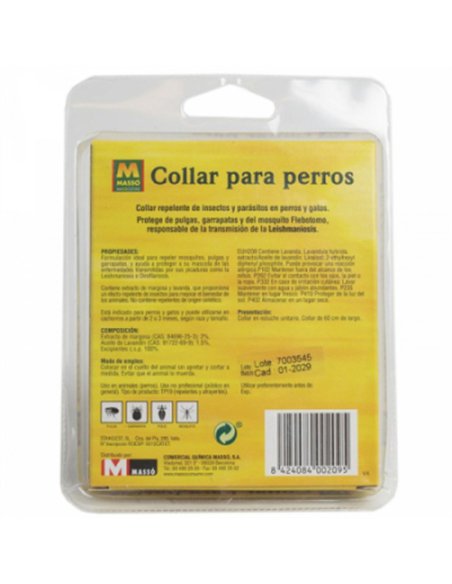 COLLAR REPELENTE PERRO ANTIPARASITARIO 60cm 231027 MASSO