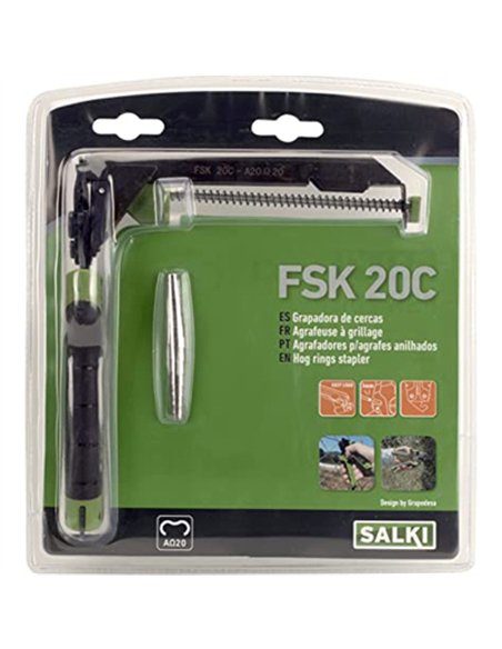 TENAZA GRAPADORA TELAS METALICAS CON CARGADOR 20mm SALKI