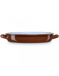 TARTERA FUENTE PORCELANA 2 ASAS TRADICION TEJA 28cm