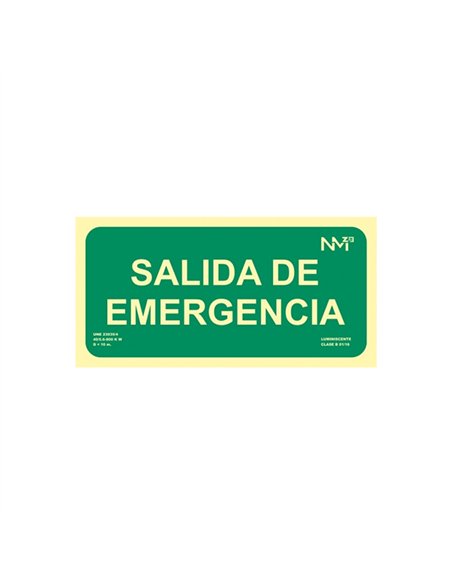 SEÑAL SALIDA EMERGENCIA 32x16cm RD11106