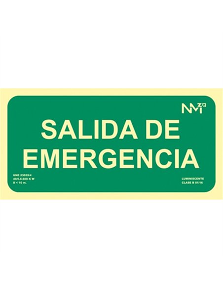 SEÑAL SALIDA EMERGENCIA 32x16cm RD11106