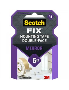 CINTA DOBLE CARA ESPEJOS 19mm x1,5mt 5kg 4496W SCOTH 3M
