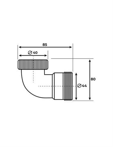 CODO PARA TUBO LISO ROSCA HEMBRA 1 1/2 X 40