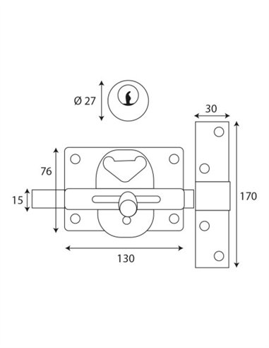 CERROJO SEGURIDAD L1500PINTADO INTHER