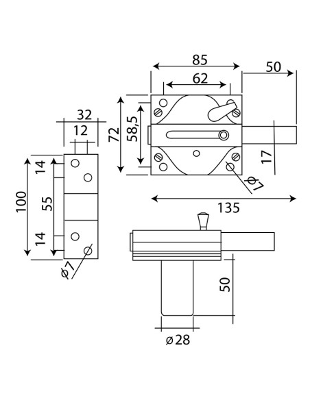 CERROJO SEGURIDAD L12930 NIQUELADO SATINADO INTHER