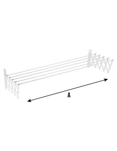 TENDEDERO EXTENSIBLE PLASTIFICADO BLANCO - 100CM