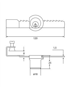 CERRADURA VITRINA L328 L120 INTHER - CERRADURA Y LLAVES 2
