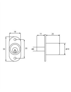 CERRADURA PULSADOR 19MM CR INTHER