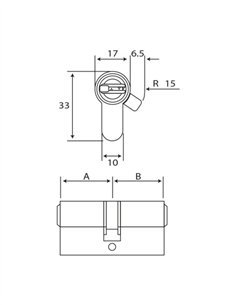 CILINDRO SERRETA LATON INTHER - 30X40MM