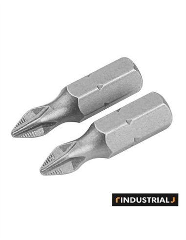 JUEGO 2 PIEZAS PUNTAS DESTORNILLADORAS PHILLIPS TOLSEN - PH2X25MM
