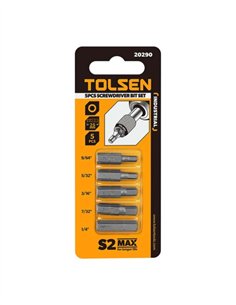 JUEGO 5 PZS BITS HEXAGONALES TOLSEN 2