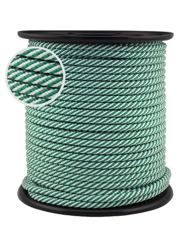 CUERDA HELICOIDAL VERDE Y BLANCA - 5MM X 200M