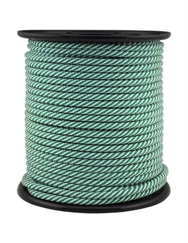 CUERDA HELICOIDAL VERDE Y BLANCA - 5MM X 200M