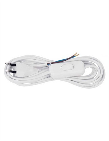 CABLE PLANO +INT.+CLAVIJA BLANCO 2M - NEGRO