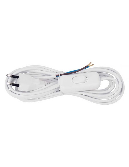 CABLE PLANO +INT.+CLAVIJA BLANCO 2M - NEGRO