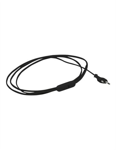 CABLE PLANO +INT.+CLAVIJA BLANCO 2M - NEGRO