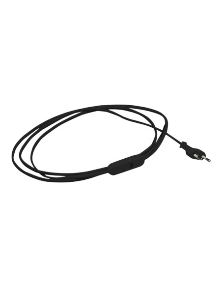 CABLE PLANO +INT.+CLAVIJA BLANCO 2M - NEGRO