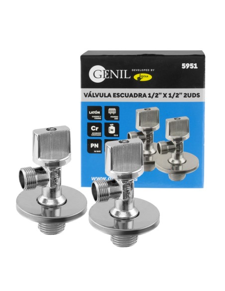 VÁLVULA  ESCUADRA  2 UDS - 1/2" X 3/8"