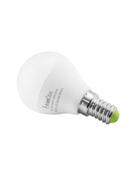 BOMBILLA ESFERICA MATE E14 - 450 LUM - 5W - 6000K