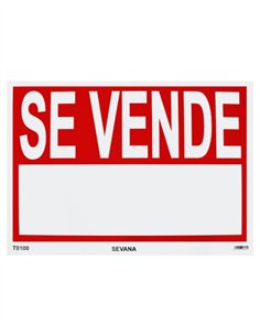 CARTEL 100X70 "SE VENDE" - ROJO - BLANCO