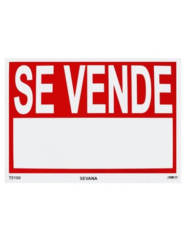 CARTEL 100X70 "SE VENDE" - ROJO - BLANCO
