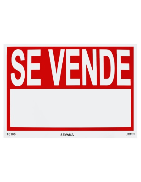 CARTEL 100X70 "SE VENDE" - ROJO - BLANCO