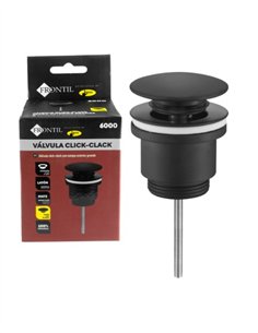 VALVULA CLIC-CLAC TAPON GRANDE 1"1/4 UNIVERSAL NEGRO 2