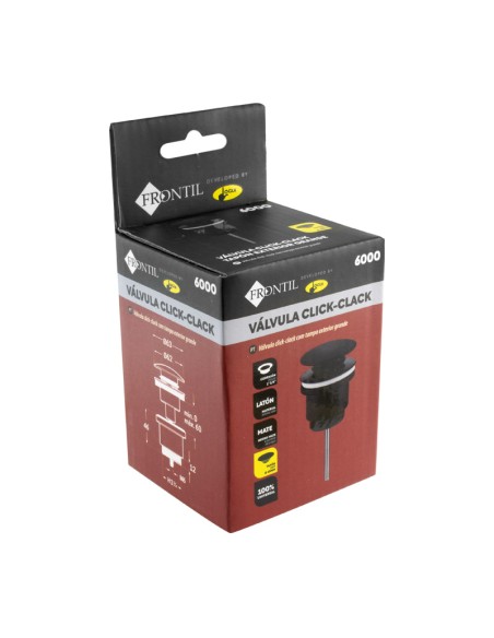 VALVULA CLIC-CLAC TAPON GRANDE 1"1/4 UNIVERSAL NEGRO