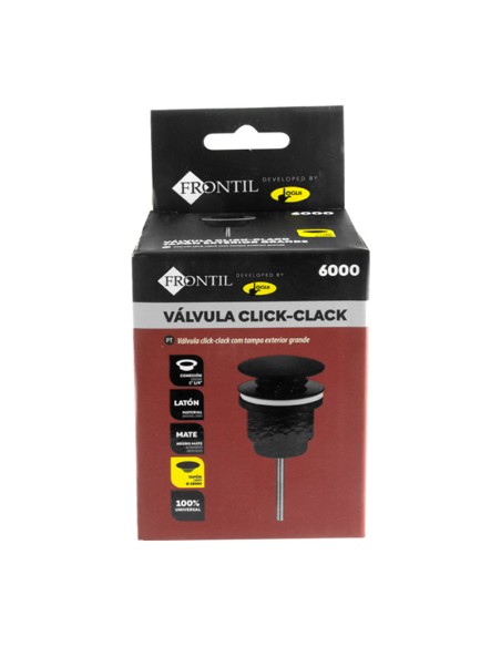 VALVULA CLIC-CLAC TAPON GRANDE 1"1/4 UNIVERSAL NEGRO