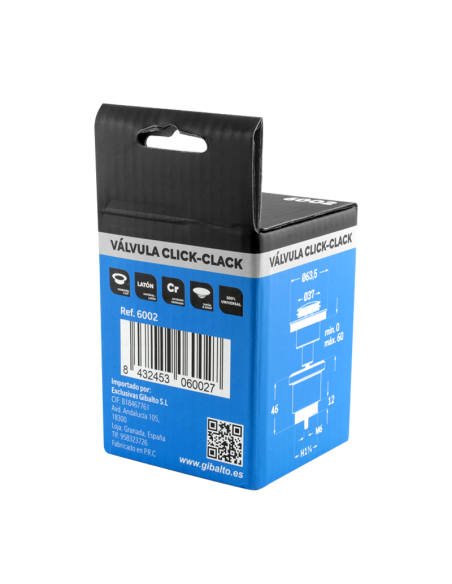 VALVULA CLICK-CLACK TAPON PEQUEÑO 1"1/4 UNIVERSAL