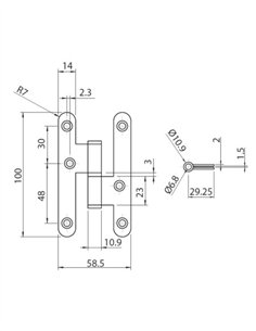 PERNIO L305/100 INOXIDABLE INTHER - IZQUIERDA