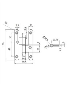 PERNIO L307/100 LATONADO CON REMATE INTHER - DERECHA