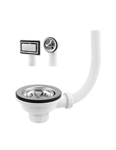 VÁLVULA CESTA FREGADERO CON 2 REBOSADEROS 2