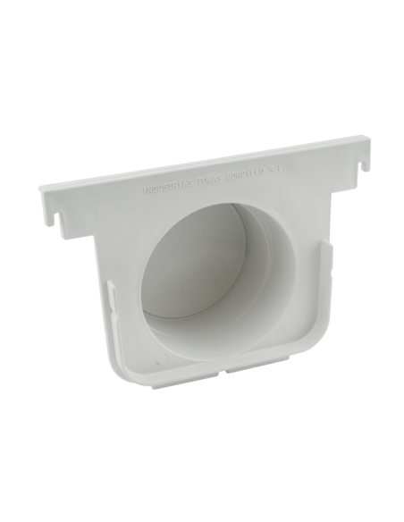 TAPA SALIDA CANALETA - 130MM GRIS