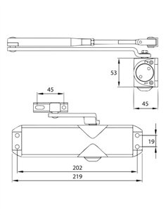 CIERRAPUERTA LO69 EN2-4 CON RETENEDOR PLATA INTHER