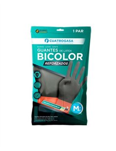 PAREJA DE GUANTES BICOLOR LATEX REFORZADO - M 2