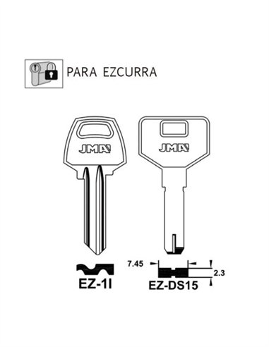 LLAVE EN BRUTO PARA EZCURRA - EZ-DS15R (JMA) / EZ5X (SILCA)