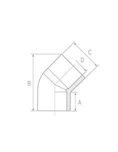 CODO 45º PRESIÓN PVC  ENCOLAR - 32MM 2