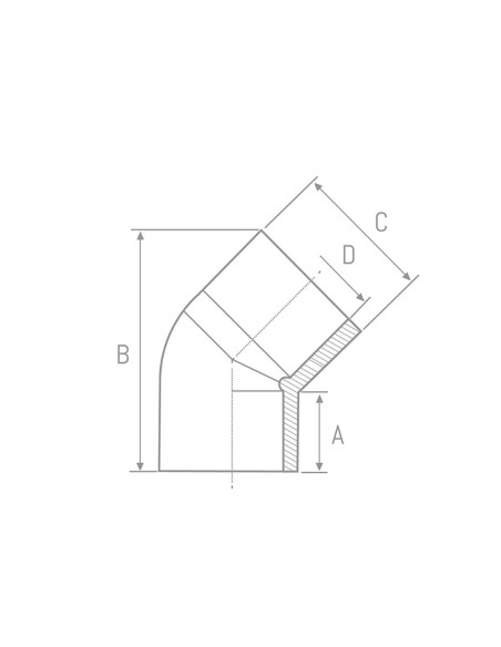 CODO 45º PRESIÓN PVC  ENCOLAR - 63MM