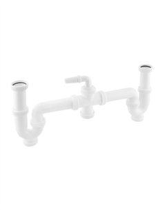 SIFÓN CURVO DOBLE EXTENSIBLE S/ORIENTABLE + REDUCTORA + UNA TOMA AUX 2