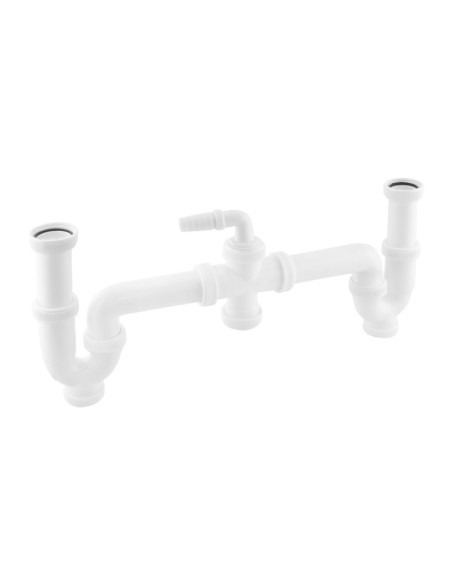 SIFÓN CURVO DOBLE EXTENSIBLE S/ORIENTABLE + REDUCTORA + UNA TOMA AUX